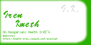 iren kmeth business card